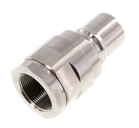 Stainless Steel DN 50 Hydraulic Coupling Plug G 2 inch Female Threads ISO 7241-1 B D 63.2mm