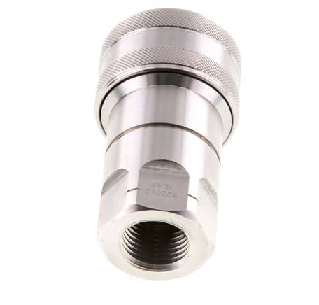 Stainless Steel DN 12.5 Hydraulic Coupling Socket 1/2 inch Female NPT Threads ISO 7241-1 B D 23.5mm
