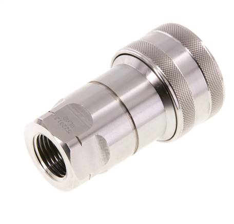 Stainless Steel DN 12.5 Hydraulic Coupling Socket 1/2 inch Female NPT Threads ISO 7241-1 B D 23.5mm