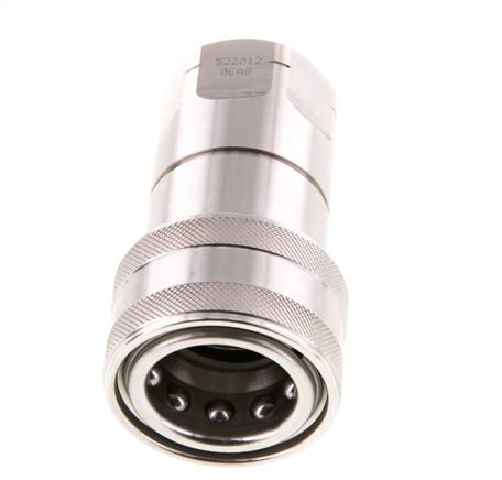 Stainless Steel DN 12.5 Hydraulic Coupling Socket 1/2 inch Female NPT Threads ISO 7241-1 B D 23.5mm