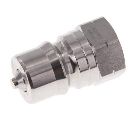 Stainless Steel DN 12.5 Hydraulic Coupling Plug 1/2 inch Female NPT Threads ISO 7241-1 B D 23.5mm