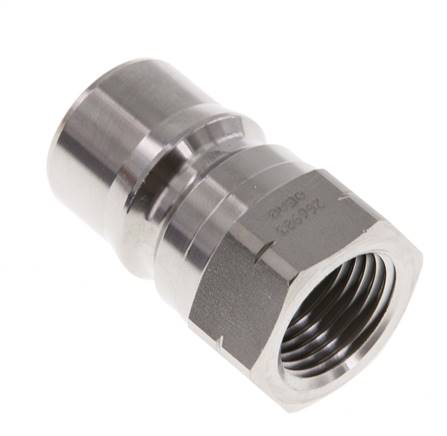 Stainless Steel DN 12.5 Hydraulic Coupling Plug 1/2 inch Female NPT Threads ISO 7241-1 B D 23.5mm