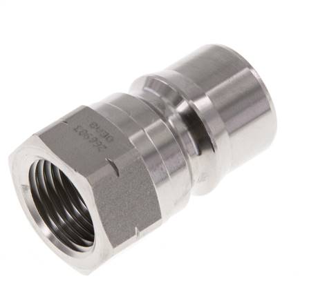 Stainless Steel DN 12.5 Hydraulic Coupling Plug 1/2 inch Female NPT Threads ISO 7241-1 B D 23.5mm