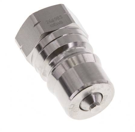 Stainless Steel DN 12.5 Hydraulic Coupling Plug 1/2 inch Female NPT Threads ISO 7241-1 B D 23.5mm
