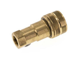 Brass DN 6.3 Hydraulic Coupling Socket G 1/4 inch Female Threads ISO 7241-1 B D 14.2mm