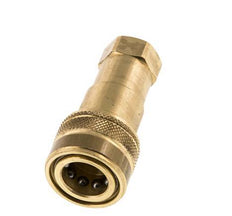 Brass DN 6.3 Hydraulic Coupling Socket G 1/4 inch Female Threads ISO 7241-1 B D 14.2mm