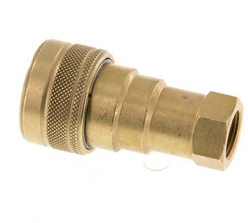 Brass DN 10 Hydraulic Coupling Socket G 3/8 inch Female Threads ISO 7241-1 B D 19.1mm