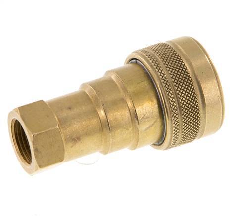 Brass DN 10 Hydraulic Coupling Socket G 3/8 inch Female Threads ISO 7241-1 B D 19.1mm