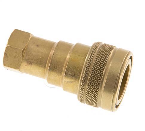 Brass DN 10 Hydraulic Coupling Socket G 3/8 inch Female Threads ISO 7241-1 B D 19.1mm