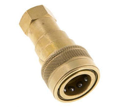 Brass DN 10 Hydraulic Coupling Socket G 3/8 inch Female Threads ISO 7241-1 B D 19.1mm