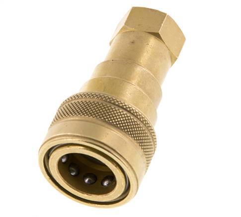 Brass DN 10 Hydraulic Coupling Socket G 3/8 inch Female Threads ISO 7241-1 B D 19.1mm
