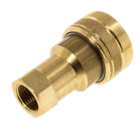 Brass DN 12.5 Hydraulic Coupling Socket G 1/2 inch Female Threads ISO 7241-1 B D 23.5mm