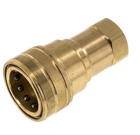 Brass DN 25 Hydraulic Coupling Socket G 1 inch Female Threads ISO 7241-1 B D 37.8mm