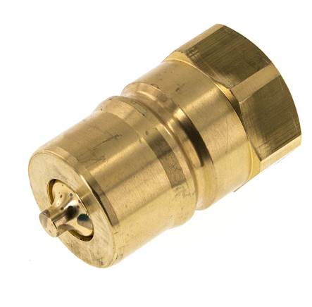 Brass DN 25 Hydraulic Coupling Plug G 1 inch Female Threads ISO 7241-1 B D 37.8mm