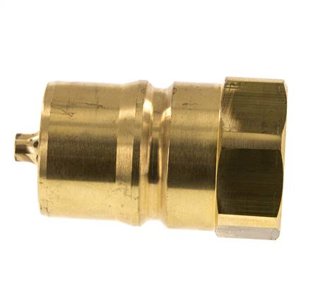 Brass DN 25 Hydraulic Coupling Plug G 1 inch Female Threads ISO 7241-1 B D 37.8mm