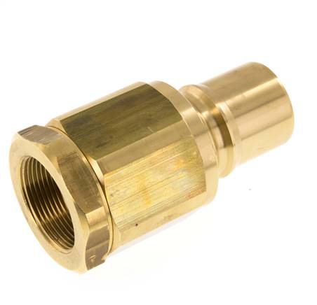 Brass DN 50 Hydraulic Coupling Plug G 2 inch Female Threads ISO 7241-1 B D 63.2mm
