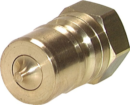 Brass DN 40 Hydraulic Coupling Plug 1 1/4 inch Female NPT Threads ISO 7241-1 B D 44.5mm