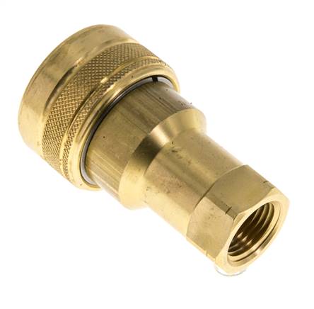 Brass DN 12.5 Hydraulic Coupling Socket 1/2 inch Female NPT Threads ISO 7241-1 B D 23.5mm