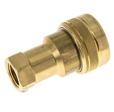 Brass DN 12.5 Hydraulic Coupling Socket 1/2 inch Female NPT Threads ISO 7241-1 B D 23.5mm