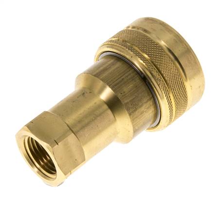 Brass DN 12.5 Hydraulic Coupling Socket 1/2 inch Female NPT Threads ISO 7241-1 B D 23.5mm