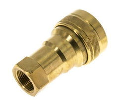 Brass DN 20 Hydraulic Coupling Socket 3/4 inch Female NPT Threads ISO 7241-1 B D 31.4mm