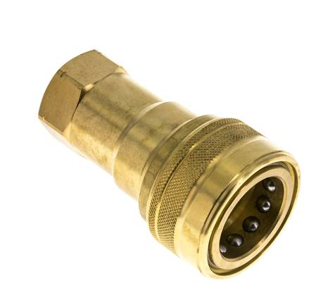 Brass DN 20 Hydraulic Coupling Socket 3/4 inch Female NPT Threads ISO 7241-1 B D 31.4mm