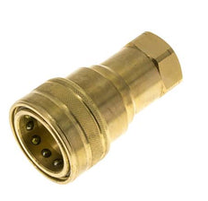 Brass DN 25 Hydraulic Coupling Socket 1 inch Female NPT Threads ISO 7241-1 B D 37.8mm