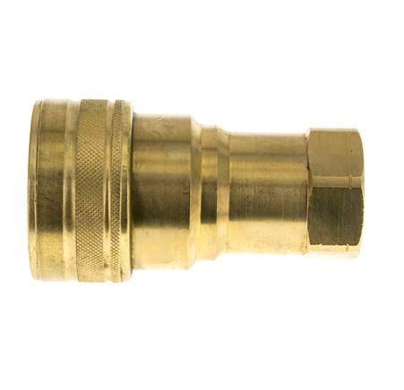 Brass DN 40 Hydraulic Coupling Socket 1 1/4 inch Female NPT Threads ISO 7241-1 B D 44.5mm
