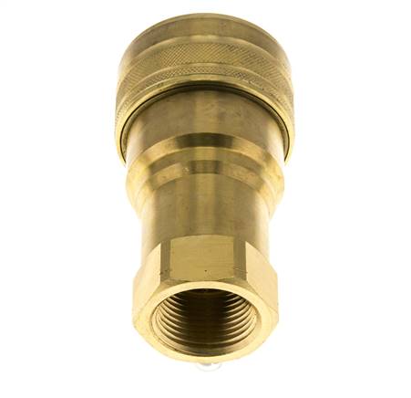 Brass DN 25 Hydraulic Coupling Socket 1 inch Female NPT Threads ISO 7241-1 B D 37.8mm