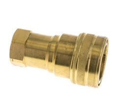 Brass DN 25 Hydraulic Coupling Socket 1 inch Female NPT Threads ISO 7241-1 B D 37.8mm