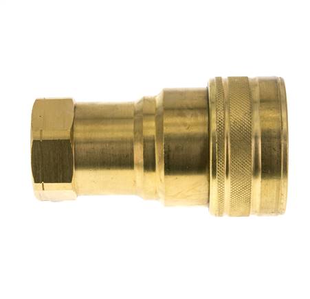 Brass DN 50 Hydraulic Coupling Socket 2 inch Female NPT Threads ISO 7241-1 B D 63.2mm