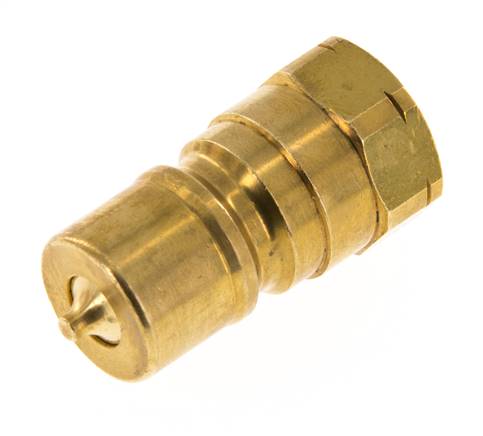 Brass DN 10 Hydraulic Coupling Plug 3/8 inch Female NPT Threads ISO 7241-1 B D 19.1mm