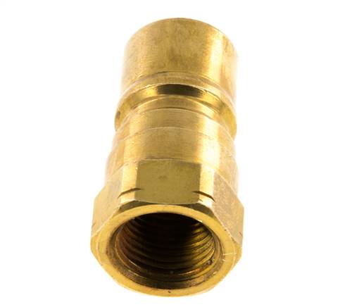 Brass DN 10 Hydraulic Coupling Plug 3/8 inch Female NPT Threads ISO 7241-1 B D 19.1mm