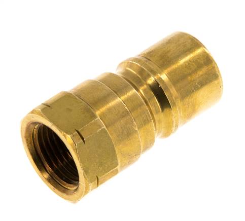 Brass DN 10 Hydraulic Coupling Plug 3/8 inch Female NPT Threads ISO 7241-1 B D 19.1mm