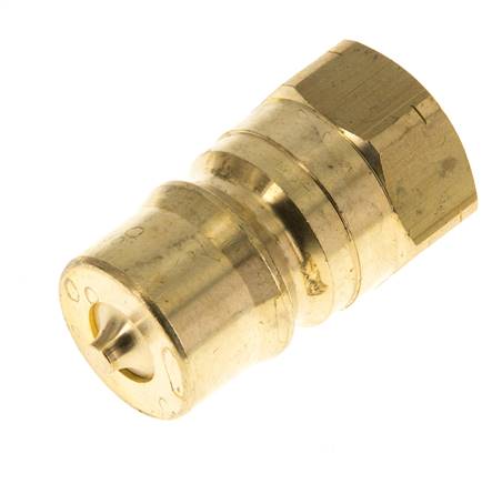 Brass DN 12.5 Hydraulic Coupling Plug 1/2 inch Female NPT Threads ISO 7241-1 B D 23.5mm