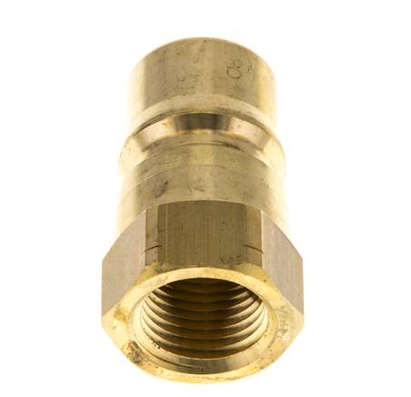 Brass DN 12.5 Hydraulic Coupling Plug 1/2 inch Female NPT Threads ISO 7241-1 B D 23.5mm