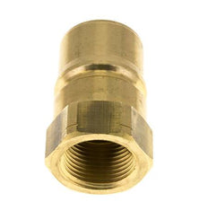 Brass DN 40 Hydraulic Coupling Plug 1 1/4 inch Female NPT Threads ISO 7241-1 B D 44.5mm