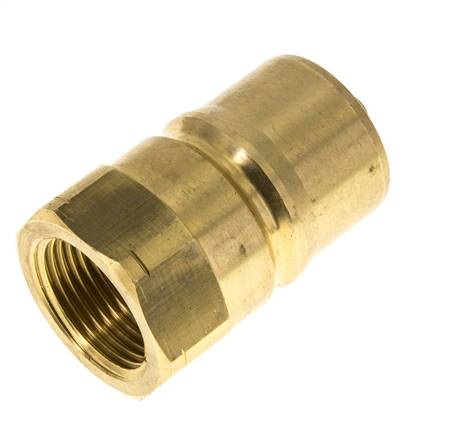 Brass DN 40 Hydraulic Coupling Plug 1 1/4 inch Female NPT Threads ISO 7241-1 B D 44.5mm