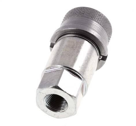 Steel DN 4 Flat Face Hydraulic Socket G 1/8 inch Female Threads D 13.5mm