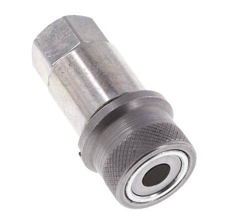 Steel DN 4 Flat Face Hydraulic Socket G 1/8 inch Female Threads D 13.5mm