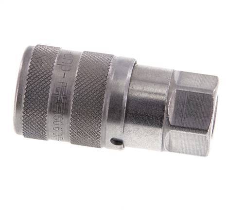 Steel DN 6.3 Flat Face Hydraulic Socket G 1/4 inch Female Threads ISO 16028 D 16.2mm