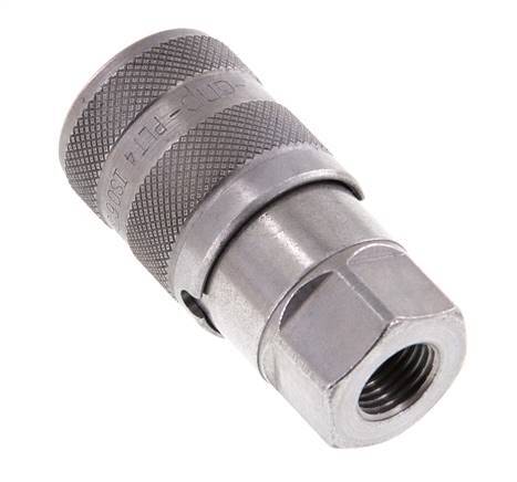 Steel DN 6.3 Flat Face Hydraulic Socket G 1/4 inch Female Threads ISO 16028 D 16.2mm