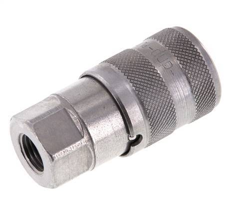 Steel DN 6.3 Flat Face Hydraulic Socket G 1/4 inch Female Threads ISO 16028 D 16.2mm