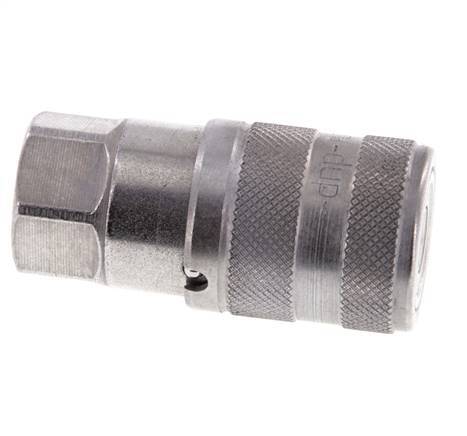 Steel DN 6.3 Flat Face Hydraulic Socket G 1/4 inch Female Threads ISO 16028 D 16.2mm