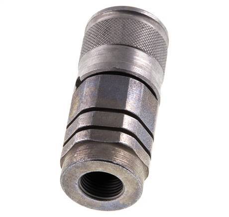 Steel DN 10 Flat Face Hydraulic Socket G 3/8 inch Female Threads ISO 16028 D 19.7mm
