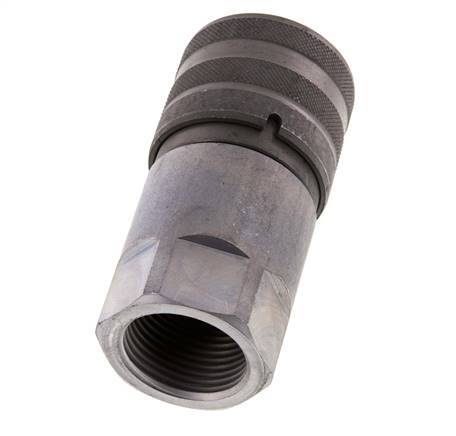 Steel DN 19 Flat Face Hydraulic Socket G 1 inch Female Threads ISO 16028 D 30mm