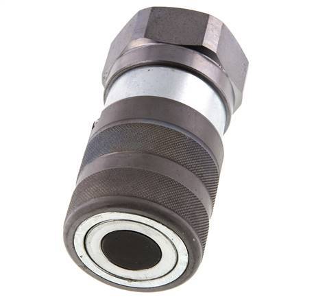 Steel DN 25 Flat Face Hydraulic Socket G 1 1/4 inch Female Threads ISO 16028 D 36mm