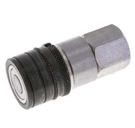 Steel DN 6.3 Flat Face Hydraulic Socket G 1/4 inch Female Threads ISO 16028 CEJN D 16.2mm