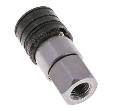 Steel DN 6.3 Flat Face Hydraulic Socket G 1/4 inch Female Threads ISO 16028 CEJN D 16.2mm