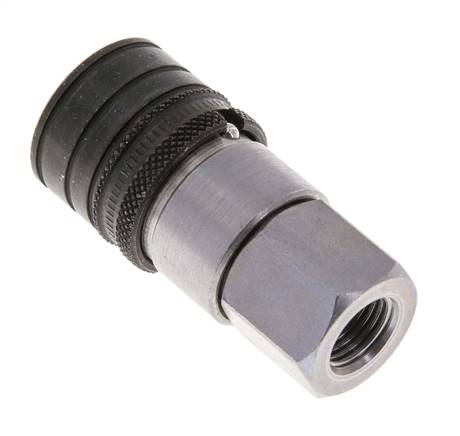 Steel DN 6.3 Flat Face Hydraulic Socket G 1/4 inch Female Threads ISO 16028 CEJN D 16.2mm
